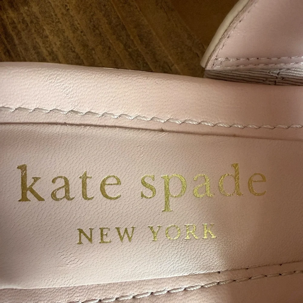 Kate Spade New York Merritt Patent Leather Pink Slingback Sandals Sise 7.5 - Picture 7 of 10